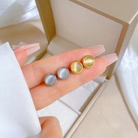 1 Pair Classical Round Plating Inlay Titanium Steel Opal Ear Studs main image 1