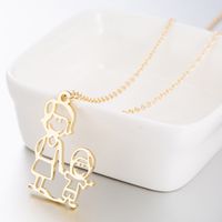 Stainless Steel Simple Style Plating Human Pendant Necklace sku image 2