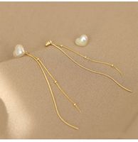 1 Pair Fairy Style Korean Style Heart Shape Inlay Alloy Artificial Pearls Dangling Earrings main image 3