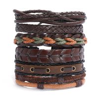 Retro Solid Color Pu Leather Leather Wax Line Men's Bracelets main image 2