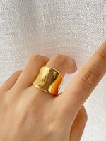 Commute Solid Color Stainless Steel Plating Gold Plated Rings main image 1