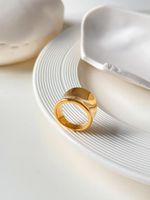 Commute Solid Color Stainless Steel Plating Gold Plated Rings main image 4