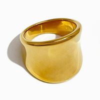 Commute Solid Color Stainless Steel Plating Gold Plated Rings main image 2