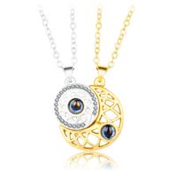 Exaggerated Moon Artificial Gemstones Alloy Wholesale Pendant Necklace main image 1