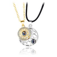 Exaggerated Moon Artificial Gemstones Alloy Wholesale Pendant Necklace main image 3