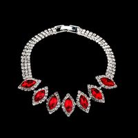 Einfacher Stil Einfarbig Künstlicher Kristall Kupfer Inlay Zirkon Ohrringe Halskette sku image 4