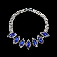 Einfacher Stil Einfarbig Künstlicher Kristall Kupfer Inlay Zirkon Ohrringe Halskette sku image 3