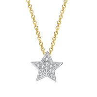 Simple Style Star Copper Inlay Zircon Pendant Necklace sku image 1