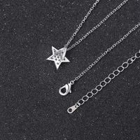 Simple Style Star Copper Inlay Zircon Pendant Necklace main image 5
