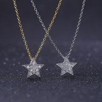 Simple Style Star Copper Inlay Zircon Pendant Necklace main image 1