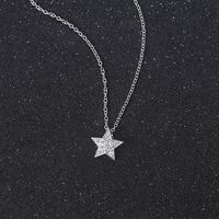 Simple Style Star Copper Inlay Zircon Pendant Necklace main image 2