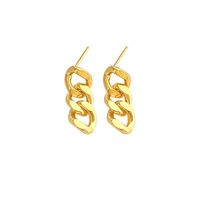 1 Pair Casual Simple Style Chain Plating 304 Stainless Steel 18K Gold Plated Drop Earrings main image 4