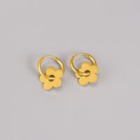1 Pair Japanese Style Flower Plating Titanium Steel Drop Earrings main image 1