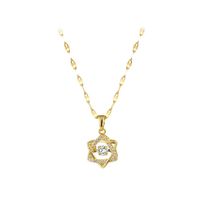 Elegant Stern Titan Stahl Kupfer Überzug Inlay Künstlicher Diamant Halskette Mit Anhänger main image 4