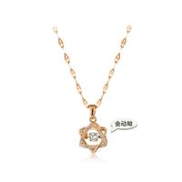 Elegant Stern Titan Stahl Kupfer Überzug Inlay Künstlicher Diamant Halskette Mit Anhänger sku image 4