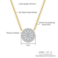 Lady Round Copper Plating Inlay Zircon Pendant Necklace main image 5
