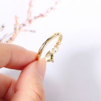 Lady Heart Shape Copper Plating Inlay Zircon Open Rings main image 5