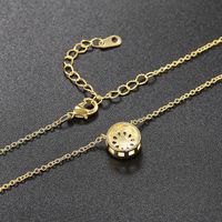 Lady Round Copper Plating Inlay Zircon Pendant Necklace main image 3