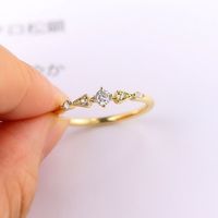 Simple Style Round Copper Inlay Zircon Rings main image 2