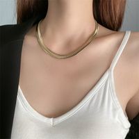 Commute Solid Color Titanium Steel Plating Gold Plated Necklace main image 1