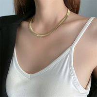 Commute Solid Color Titanium Steel Plating Gold Plated Necklace main image 3
