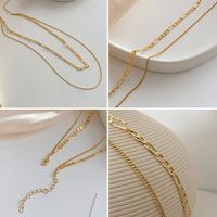 Hip-hop Solid Color Titanium Steel Plating 18k Gold Plated Layered Necklaces main image 2