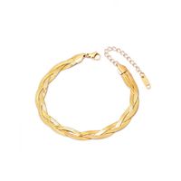 Simple Style Solid Color Titanium Steel Plating Gold Plated Bracelets main image 4