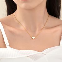 Einfacher Stil Herzform Titan Stahl Überzug Vergoldet Halskette Mit Anhänger main image 5
