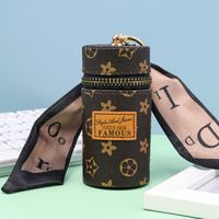 Lady Solid Color Pvc Pu Leather Alloy Women's Bag Pendant Keychain sku image 8