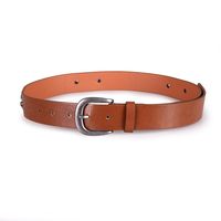 Retro Solid Color Imitation Leather Alloy Plating Women's Leather Belts main image 5