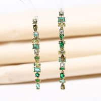 Elegant Square Oval Copper Inlay Zircon Bracelets Earrings Necklace sku image 1