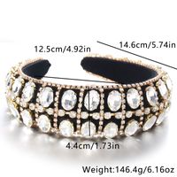 Baroque Style Oval Rhinestone Flannel Hair Band main image 3
