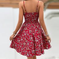 Femmes Robe À Fleurs Vacances Sexy Sans Bretelles Impression Sans Manches Petites Fleurs Au-dessus Du Genou Vacances main image 4