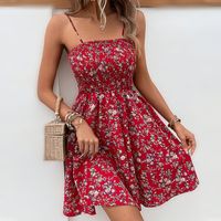 Women's Floral Dress Vacation Sexy Strapless Printing Sleeveless Ditsy Floral Above Knee Holiday main image 1