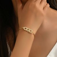 Elegant Simple Style Circle Copper 18k Gold Plated Zircon Bracelets In Bulk main image 1