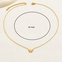201 Stainless Steel 18K Gold Plated IG Style Elegant Simple Style Plating Inlay Letter Zircon Pendant Necklace main image 3