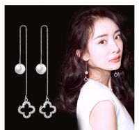 1 Pair Elegant Star Tassel Heart Shape Inlay Alloy Artificial Pearls Rhinestones Glass Earrings sku image 28