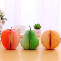 Creative Fruit Shape Notepad Three-dimensional Apple Note Pad Tearable Internet Hot Fresh Students' Stickers Small Notebook main image 2