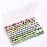 Bolígrafos Neutros De Diez Colores Con Estampado Floral De Estilo Japonés 10 Juegos sku image 4