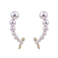 1 Pair Simple Style Round Inlay Alloy Pearl Ear Studs main image 5