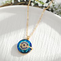 Classic Style Eye Artificial Gemstones Alloy Wholesale Pendant Necklace sku image 3