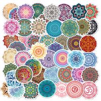 50 Sheets / 1 Package Mandala Yoga Pattern Round Decorative Stickers main image 4