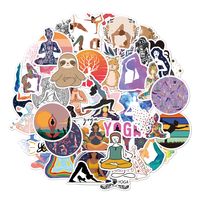 50 Sheets / 1 Package Mandala Yoga Pattern Round Decorative Stickers sku image 2