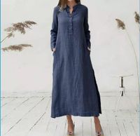 Women's Shirt Dress Casual Turndown Long Sleeve Solid Color Maxi Long Dress Daily main image 1