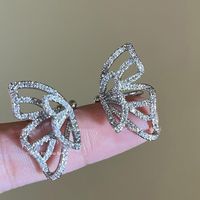 1 Paar Feenhafter Stil Koreanische Art Schmetterling Inlay Legierung Strasssteine Ohrclips main image 1