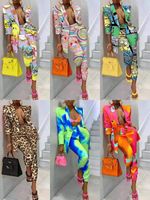 Women's Long Sleeve Blazers Printing Fashion Printing Tie Dye Leopard main image 1