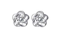 1 Pair Ig Style Lady Flower Inlay Alloy Zircon Ear Studs main image 2