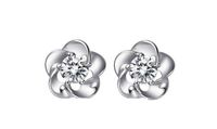 1 Pair Ig Style Lady Flower Inlay Alloy Zircon Ear Studs sku image 2