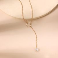 Commute Solid Color Gold Plated Alloy Wholesale Pendant Necklace main image 4