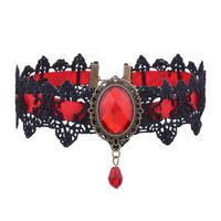 Retro Water Droplets Alloy Inlay Crystal Women's Choker sku image 5